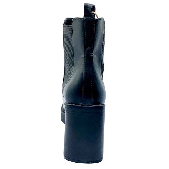 Mia Dru Chelsea Chunky Platform Ankle Booties 9.5 Black 90s Grunge Stretch - Picture 5 of 9